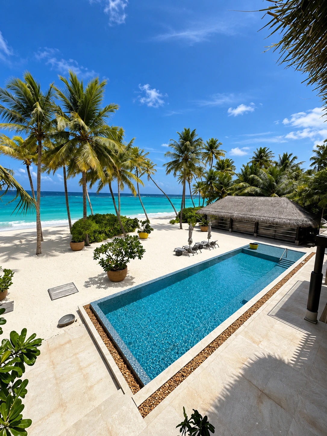 Piscine de villa au bord de la plage à Velaa Private Island